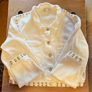 SHE & SKY White Crop Jean Jacket